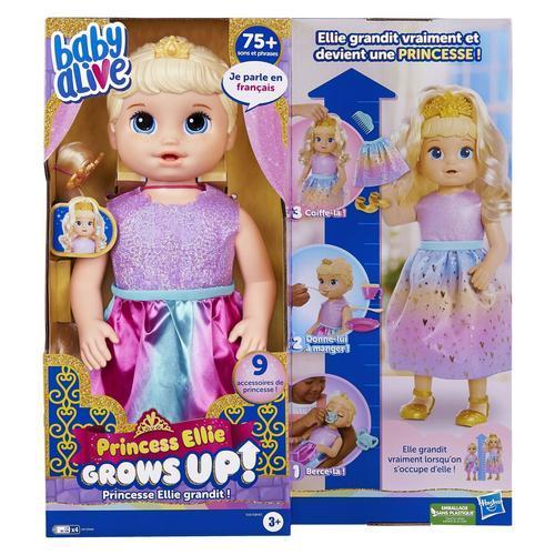 Hasbro Baby Alive Poupée Princesse Ellie Grandit ! Cheveux Blonds