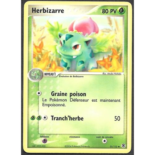Carte Pokémon Herbizarre 35/112 - Ex Rouge Feu Vert Feuille (Vf)