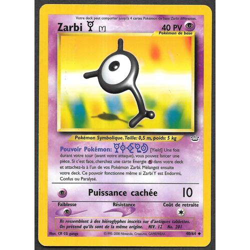 Carte Pokémon Zarbi 40/64 - Néo Révélation Wizards (Fr)