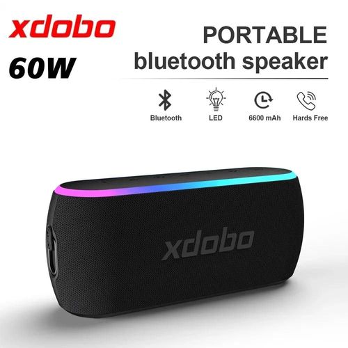 XDOBO X8 III ¿ Haut-parleur Bluetooth RGB 60W, stéréo TWS, caisson de basses, fonction batterie externe ¿ Noir