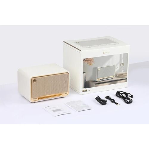 Edifier D32 ¿ Haut-parleur Bluetooth sans fil 60W Hi-Res, AirPlay, USB-C, entrée multiple ¿ Blanc
