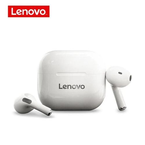 Lenovo LP40 Casque Sans Fil TWS Bluetooth, Contrôle Tactile, Casque Stéréo Sport pour Android ¿ Blanc