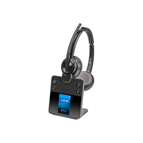 Poly Savi 8420 Office - Savi 8400 series - micro-casque - sur-oreille - DECT / Bluetooth - sans fil - Suppresseur de bruit actif - noir - Certifié pour Microsoft Teams