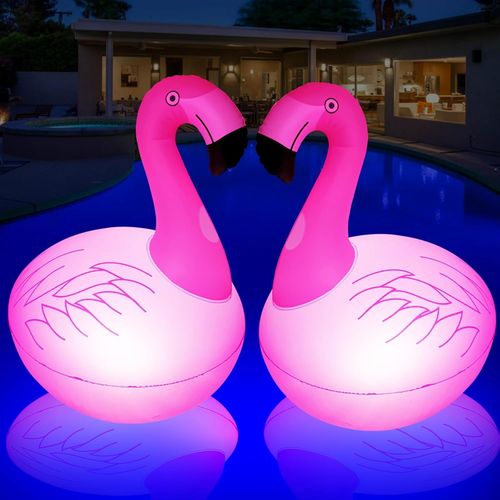 Ershi-Lampe Piscine Flottante Flamant Rose, Lampe De Piscine Solaire À Flamant Gonflable, Lumière Flottante Piscine Flamant, Lampe[1139]