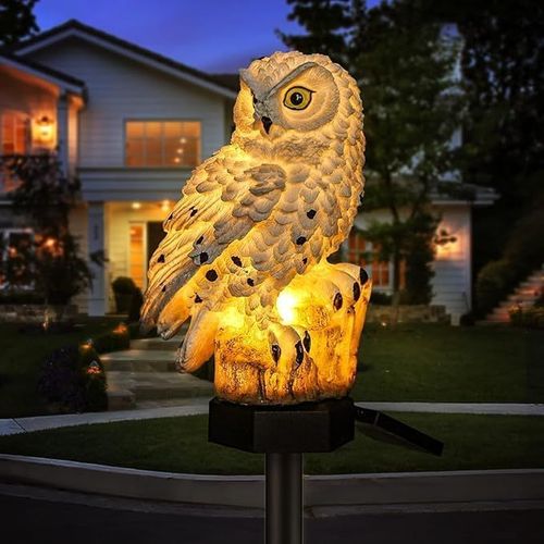 Ershi-Solaire Lampe De Pelouse Hibou, Décoration Jardin Extérieure, Lumière Automatique Imperméable Pour Allée, Cour Ou Terrasse É[565]