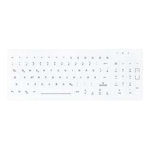 Active Key AK-CB7012F - Clavier - désinfection par essuyage - rétroéclairé - montable sur rack - USB - QWERTZ - Allemand - blanc