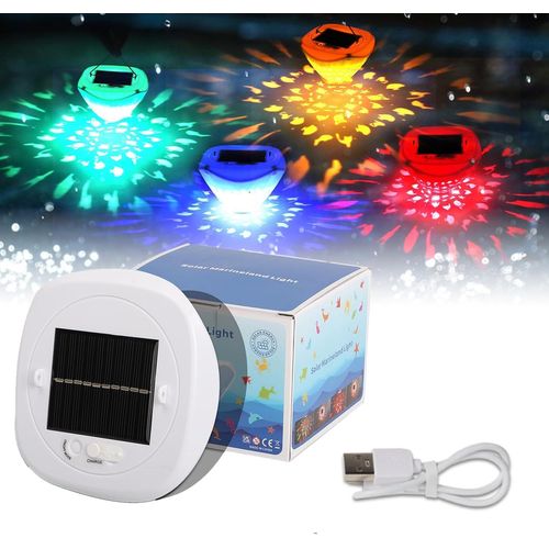 ERSHI-Éclairage Solaire Flottant Pour Piscine USB Éclairage, Lampe Piscine Flottante Rechargeable, Pour Piscines, étangs, Baignoir[1411]