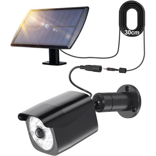 ERSHI-Lampes solaires d'extérieur avec détecteur de mouvement Lampes solaires LED avec caméra factice pivotant à 360° solaire pivo[1608]