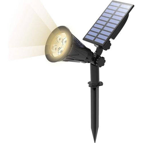 Ershi-Lampe Solaire Extérieur, Solaire Projecteur, Extérieur Sans Fil Etanche Ip65 Lampe Jardin Avec 180° Réglable Spot Solaire Ex[396]