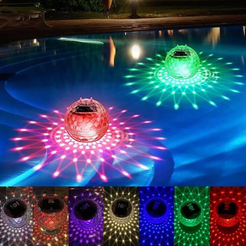 ERSHI-2 Pièces Lampe Flottante Piscine Solaire, Lampe Piscine RGB à Couleur Changeante, Éclairage de Piscine Flottante, Eclairage [1415]