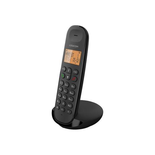 Logicom Iloa 100 - Téléphone sans fil avec ID d'appelant - DECT\GAP - (conférence) à trois capacité d'appel - noir