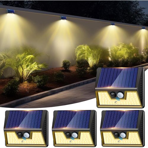 ERSHI-Lampe Solaire Extérieur Détecteur de Mouvement, Lot de 4 Lumiere Solaire Exterieur Avec IP65 Étanche, 3 Modos Eclairage Exte[225]