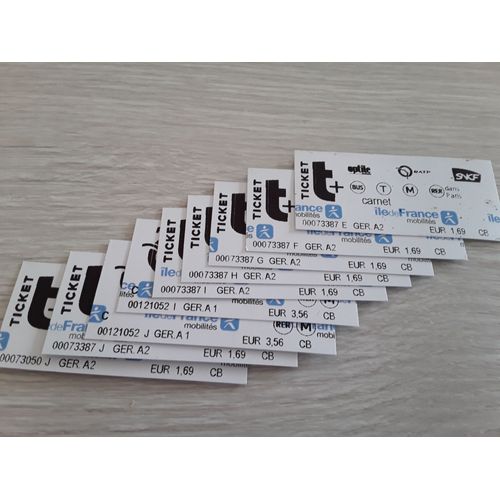 9 Tickets Idf Bus Métro Rer Dans Paris