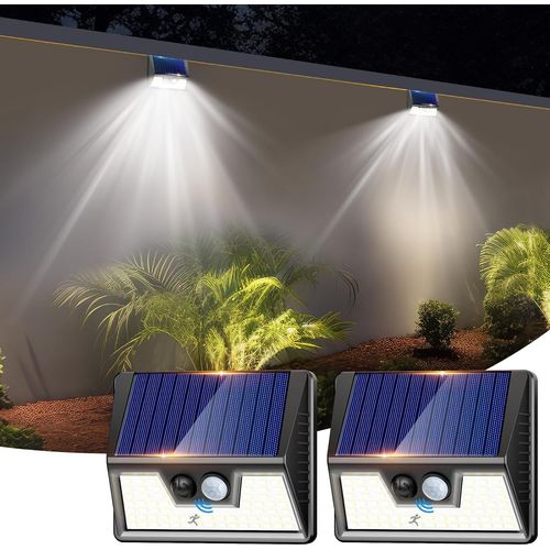 ERSHI-Lampe Solaire Extérieur Détecteur de Mouvement, Lot de 2 Lumiere Solaire Exterieur Avec IP65 Étanche, 3 Modos Eclairage Exte[228]