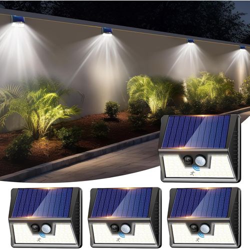 ERSHI-Lampe Solaire Extérieur Détecteur de Mouvement, Lot de 4 Lumiere Solaire Exterieur Avec IP65 Étanche, 3 Modos Eclairage Exte[224]