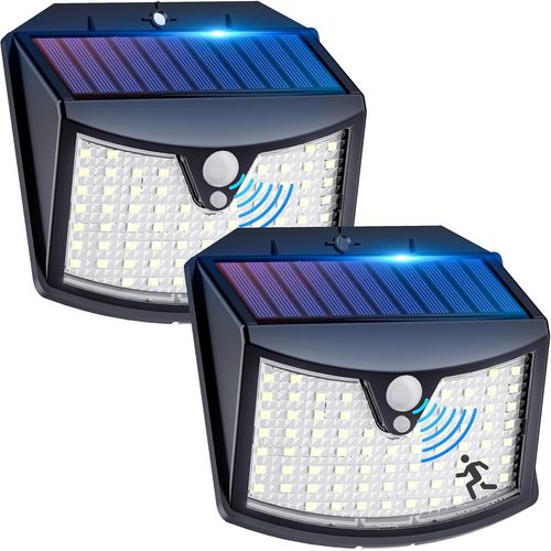 ERSHI-Lampe Solaire Extérieur Détecteur de Mouvement¿2 Pack¿, 3 Modes Spot Solaire Exterieur IP65 Etanche Lumiere Solaire Exterieu[1241]
