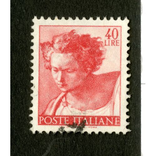 Timbre Oblitéré Poste Italiane, 40 Lire