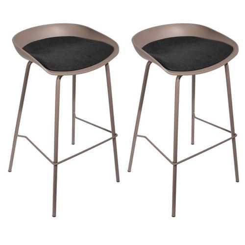 Paris Prix - Lot De 2 Tabourets De Bar "Hella" 84cm Beige