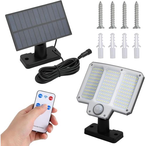 ERSHI-Lampe Solaire Extérieur, 210 LED 3 Modes Lumière Solaire Extérieure Détecteur de Mouvement, Eclairage Exterieur Solaire Étan[2085]