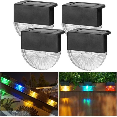 Ershi-Lot De 4 Lampes Solaires D'extérieur - Éclairage De Chemin - 2 Modes Led - Blanc Chaud - Changement De Couleur - Lampe Solai[2338]