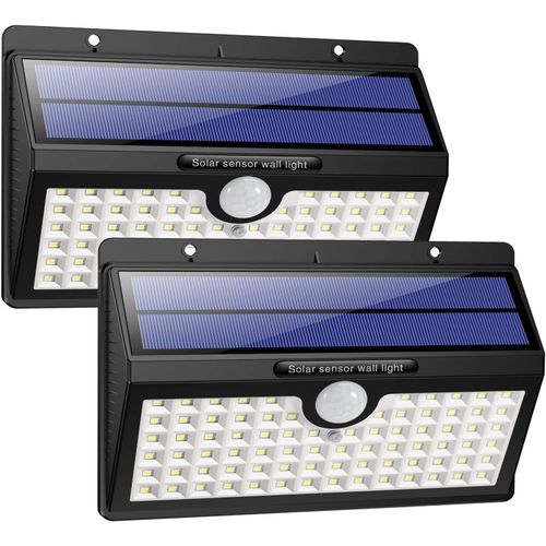 ERSHI-Lampe Solaire Extérieur [Version à économie D'énergie] 2 Pack 78 led 180° Détecteur de Mouvement éclairage étanche Sans Fil [267]