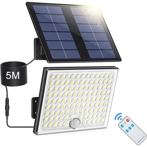 ERSHI-Lampe Solaire Extérieur Détecteur de Mouvement, Lumière Solaire Extérieure avec Télécommande, 2000 mAh 3 Modes Étanche IP65 [261]