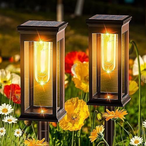 Ershi-2 Lumières Lampe Solaire Exterieur Jardin, 800mah Étanchéité Ip65 Lumiere Solaire Exterieur, Lampes Solaires À Allumage Auto[868]