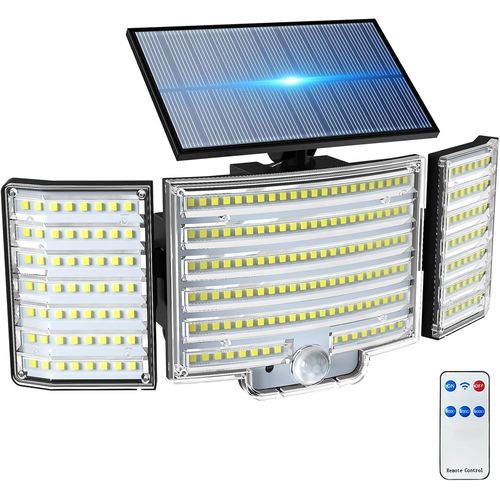 ERSHI-Lumière Solaire Extérieure Detecteur de Mouvement, 3 Modes Lampe Solaire avec Télécommande, Étanche Projecteur Solaire, Ecla[1506]