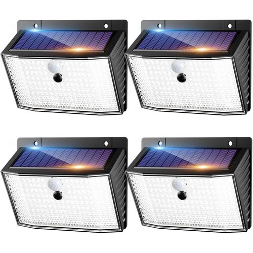 ERSHI-Lampe Solaire Extérieur Détecteur de Mouvement [4 Pack], Lumiere Solaire avec Étanche, 3 Modos Eclairage Exterieur LED Pour [304]