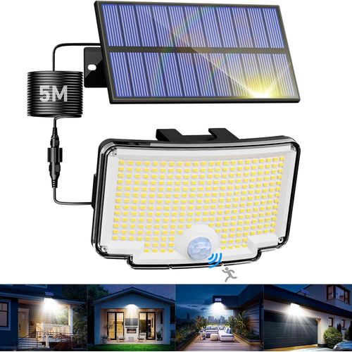 ERSHI-Lampe Solaire Extérieur Detecteur de Mouvement 318 LED, 3 Mode Lumiere Solaire Extérieure, Étanche Eclairage Exterieur avec [698]