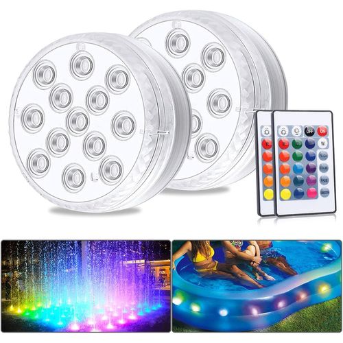 ERSHI-Lumière LED Submersible, Imperméable IP68, 13 LEDS Lumiere Piscine Avec Télécommande, RVB Changement de 16 Couleur Eclairage[1499]