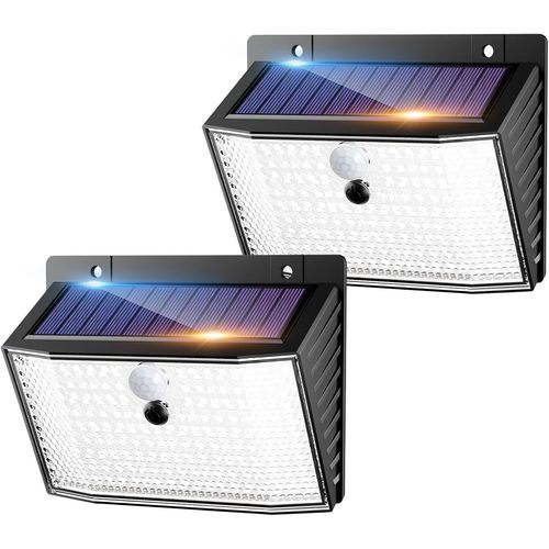 ERSHI-Lampe Solaire Extérieur Détecteur de Mouvement 2 Pack, Lumiere Solaire Exterieur avec IP65 Étanche, 3 Modos Eclairage Exteri[307]