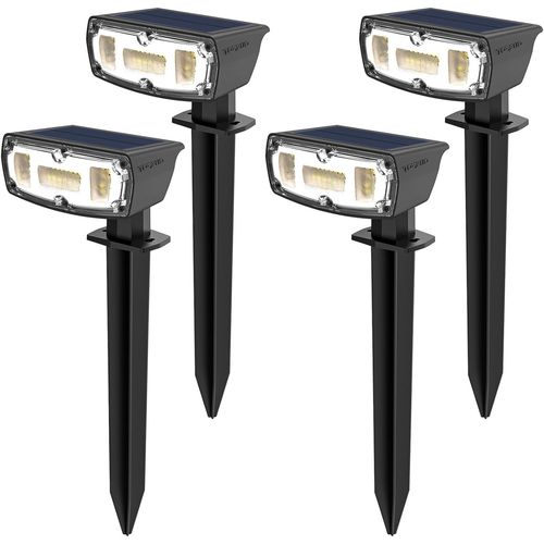 Ershi-Lumiere Solaire Exterieur Jardin 4 Pièces, 30 Leds Lampe Solaire Exterieur Etanche Ip67, Spot Solaire Exterieur Avec Panneau[917]