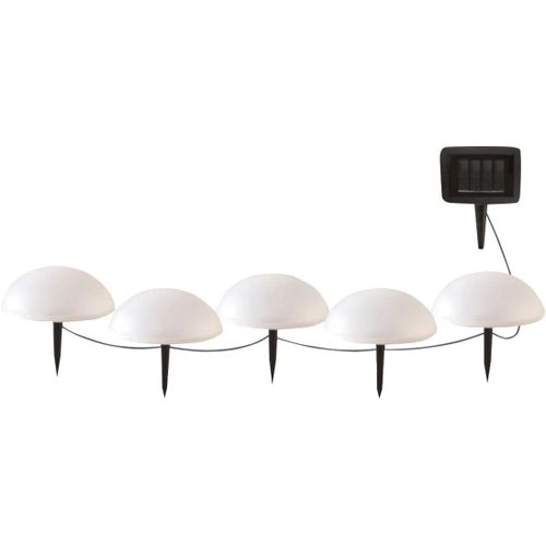 Ershi-5 Demi Boules Solaires Lumineuses À Piquer Balisage Allée Led Blanc Half Moon ¿15 Cm[1737]