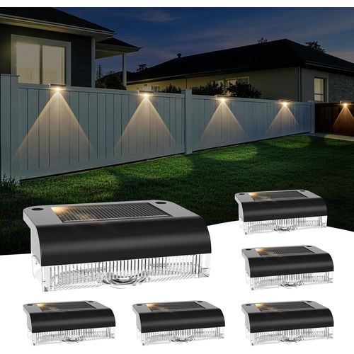 Ershi-Lampes Solaires Extérieures, 6 Pièces, Led Blanc Chaud, Ip65 Étanche, Éclairage Mural Décoratif Pour Jardin, Clôture, Balcon[321]
