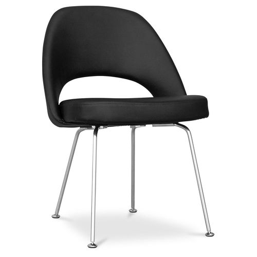 Chaise Side Executive Chair - Cuir Premium Noir