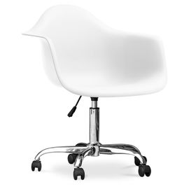 Chaise De Bureau Avec Accoudoirs - Chaise De Bureau À Roulettes - Emery Blanc