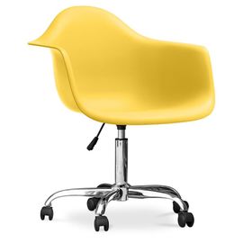 Chaise De Bureau Avec Accoudoirs - Chaise De Bureau À Roulettes - Emery Jaune