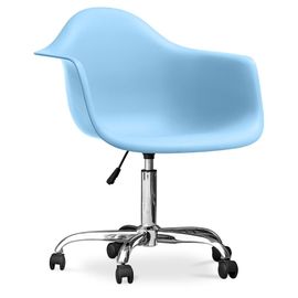 Chaise De Bureau Avec Accoudoirs - Chaise De Bureau À Roulettes - Emery Bleu Clair