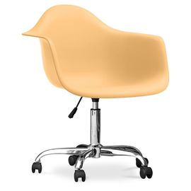 Chaise De Bureau Avec Accoudoirs - Chaise De Bureau À Roulettes - Emery Orange Pâle