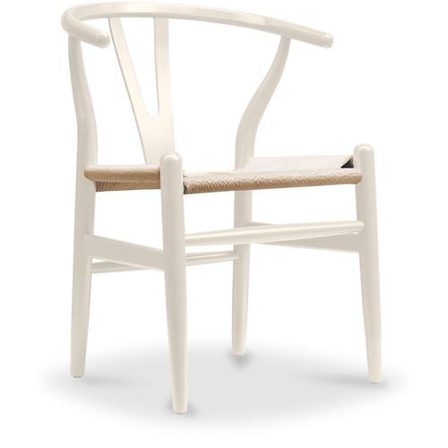 Chaise De Salle À Manger Design Scandinave Bois Assise En Corde - Wish Ivoire