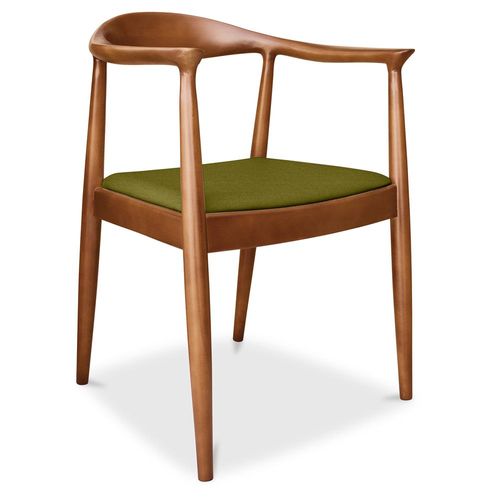 Chaise Design Scandinave Alan - Tissu Olive