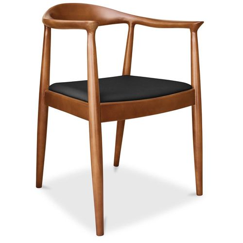 Chaise Design Scandinave Alan - Simili Cuir Noir