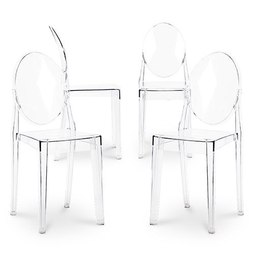 X4 Chaise À Manger Victoire Design Transparent Transparent