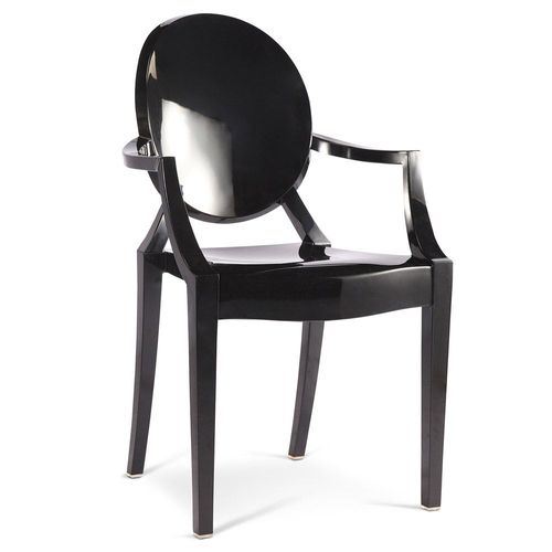 Chaise De Salle À Manger Transparente - Design Avec Accoudoirs - Louis King Noir