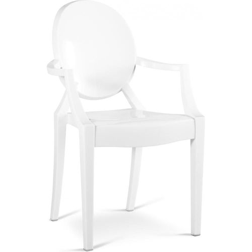 Chaise De Salle À Manger Transparente - Design Avec Accoudoirs - Louis King Blanc