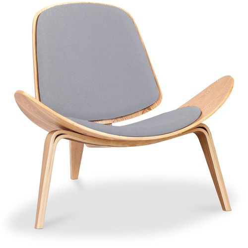 Fauteuil Design - Fauteuil Scandinave - Revêtement En Tissu - Luna Gris Clair