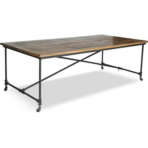 Table À Manger Vintage Industriel - Bois Et Acier Bois Naturel