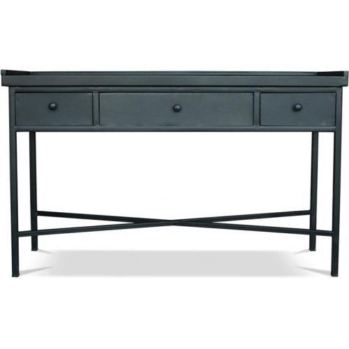 Console Vintage Industriel 3 Tiroirs - Acier Noir