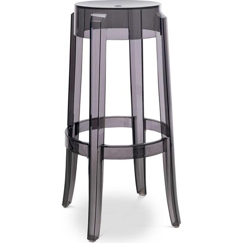 Tabouret De Bar Victoire - 75cm - Design Transparent Gris Clair